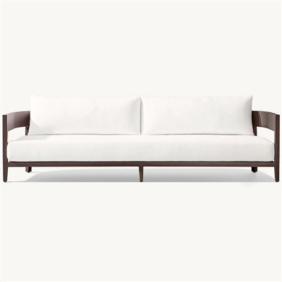 Кафяви двуместни седалки на открито